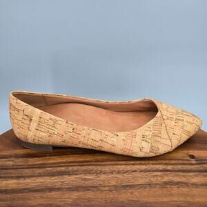 Vionic Caballo Ballet Flats Womens 7.5 Tan Gold Cork Pointed Toe Orthotic Shoes